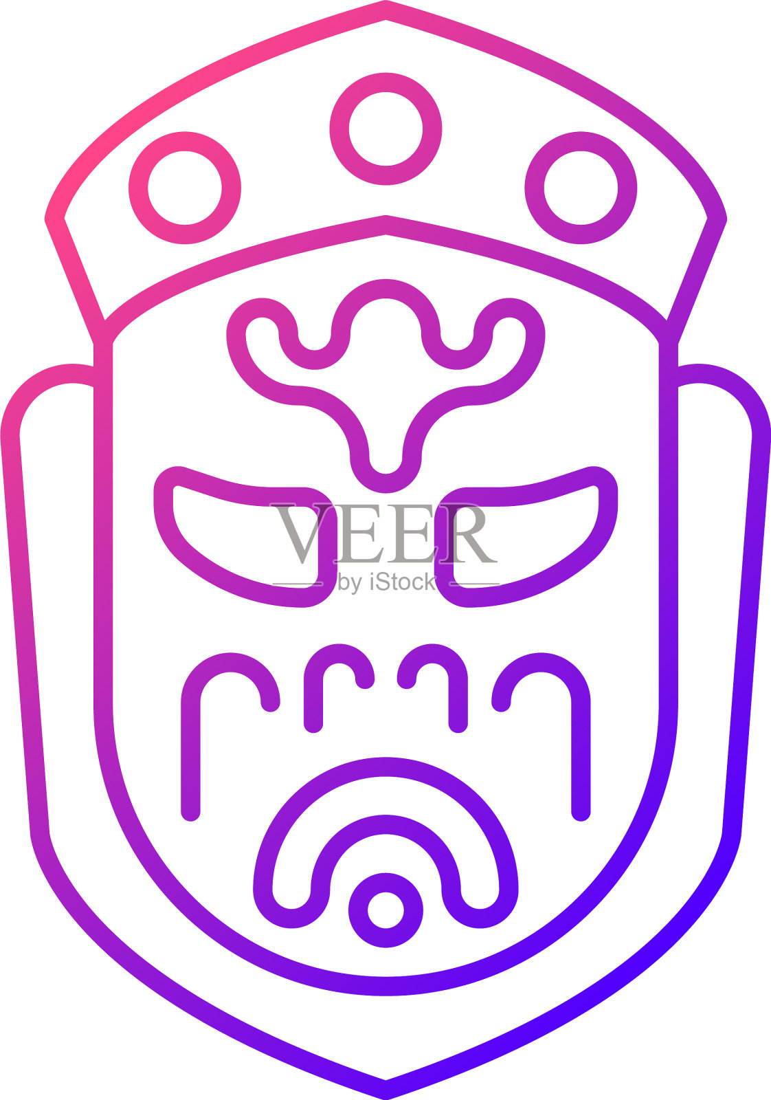 鬼面具博物馆渐变线性图标设计元素图片