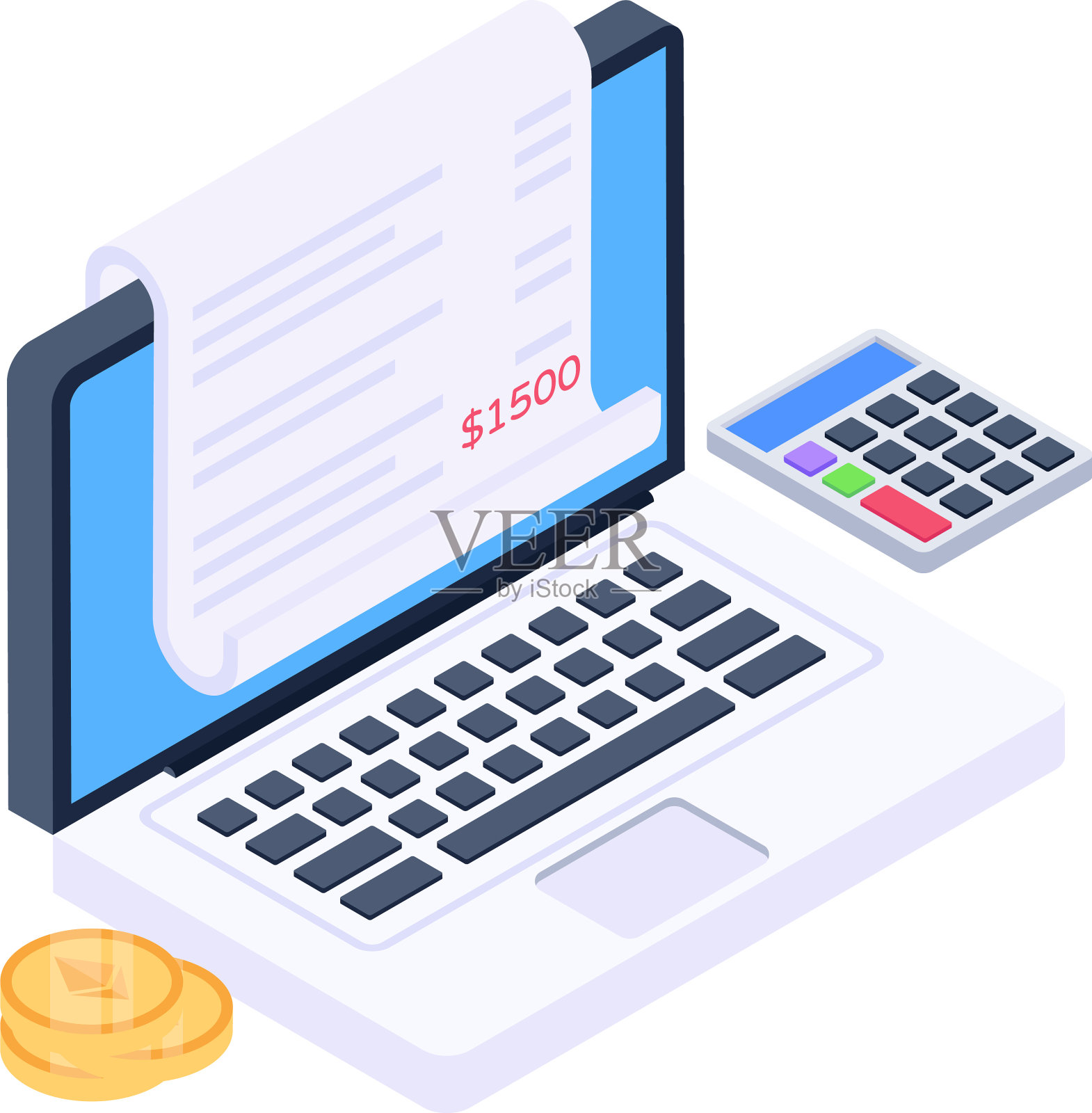 在线报告插画图片素材