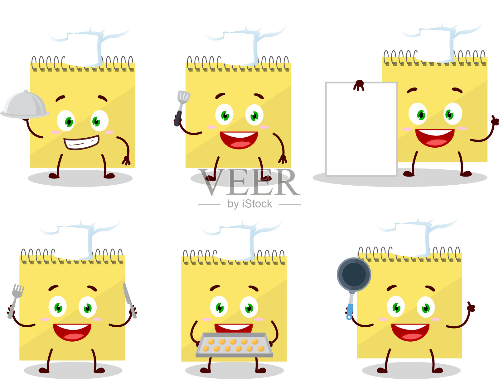 卡通人物螺旋方形黄色插画图片素材