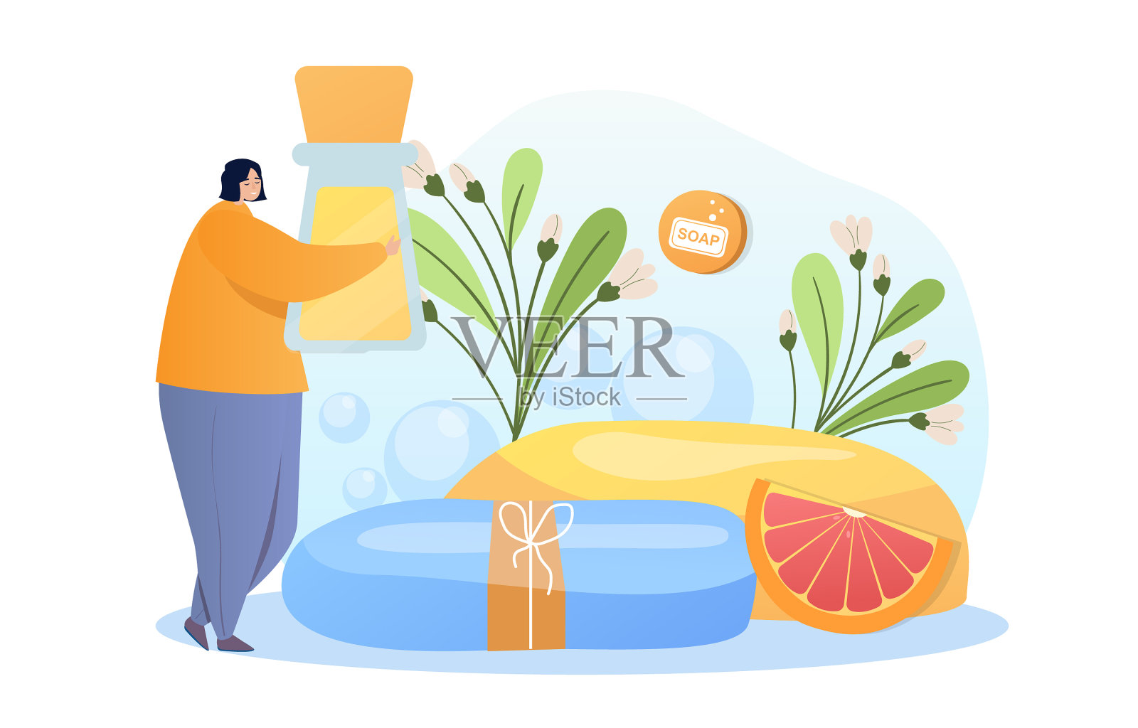 出售手工皂概念设计元素图片