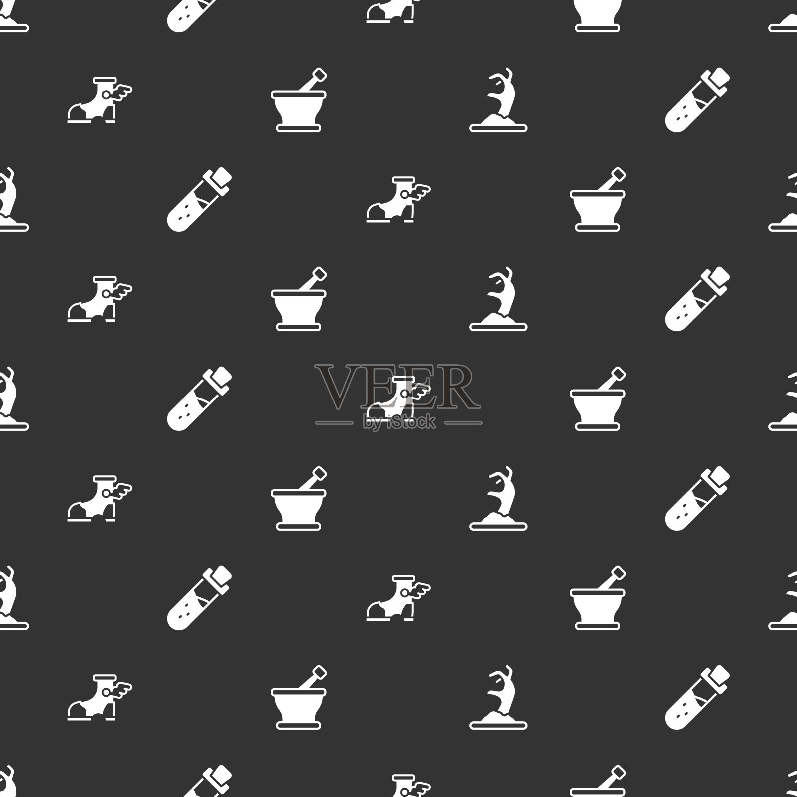 设置僵尸手瓶与魔药爱马仕凉鞋图标素材