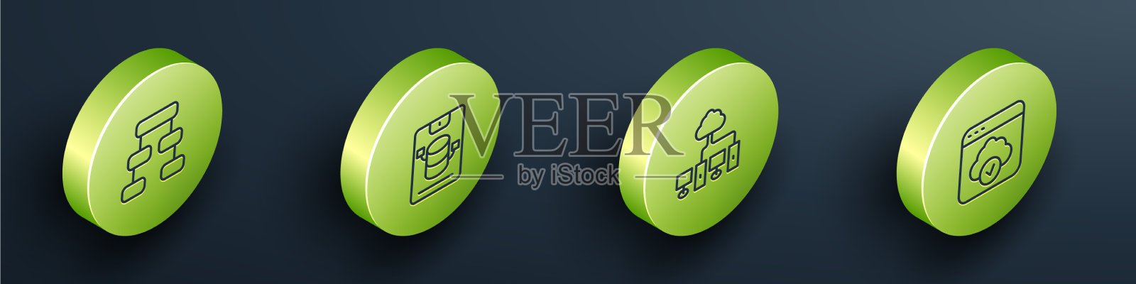 设置等距线层次结构结构图图标素材