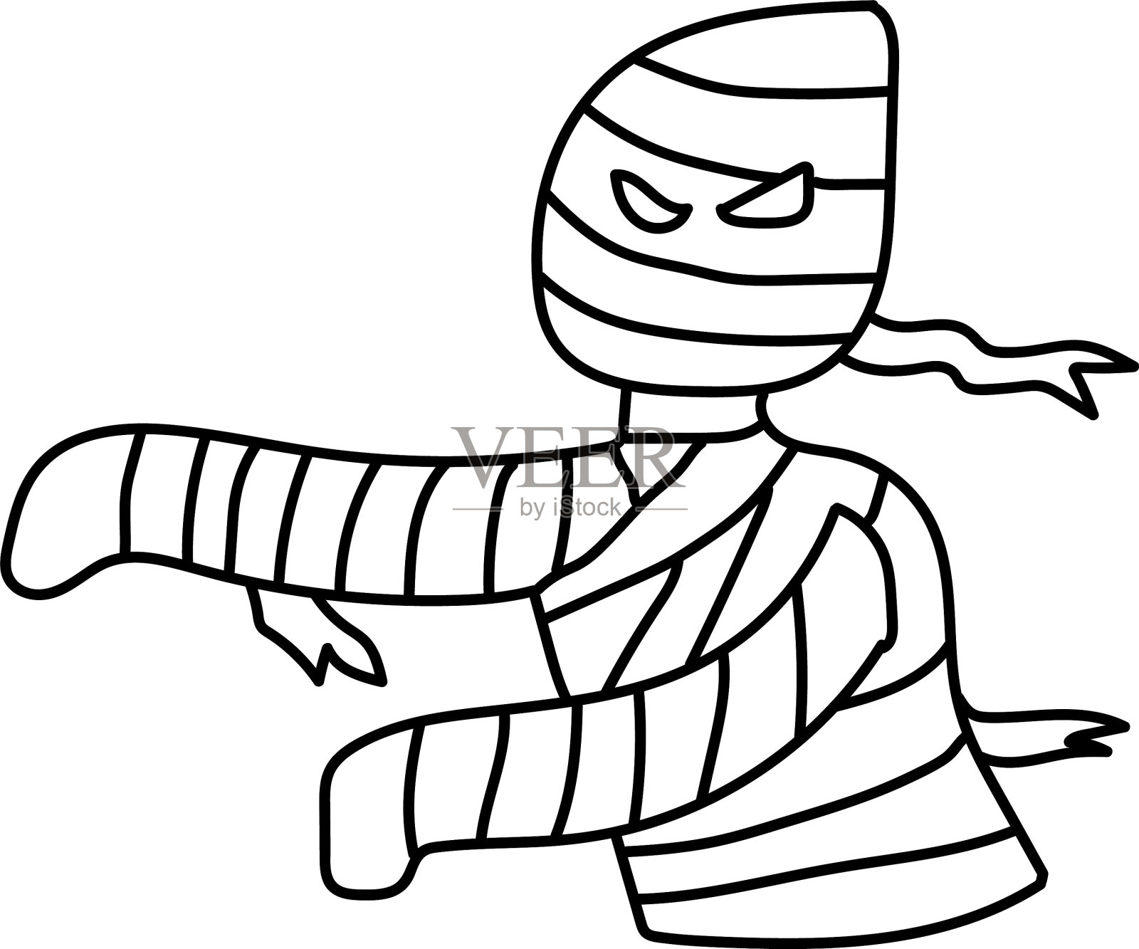 可怕的木乃伊插画图片素材