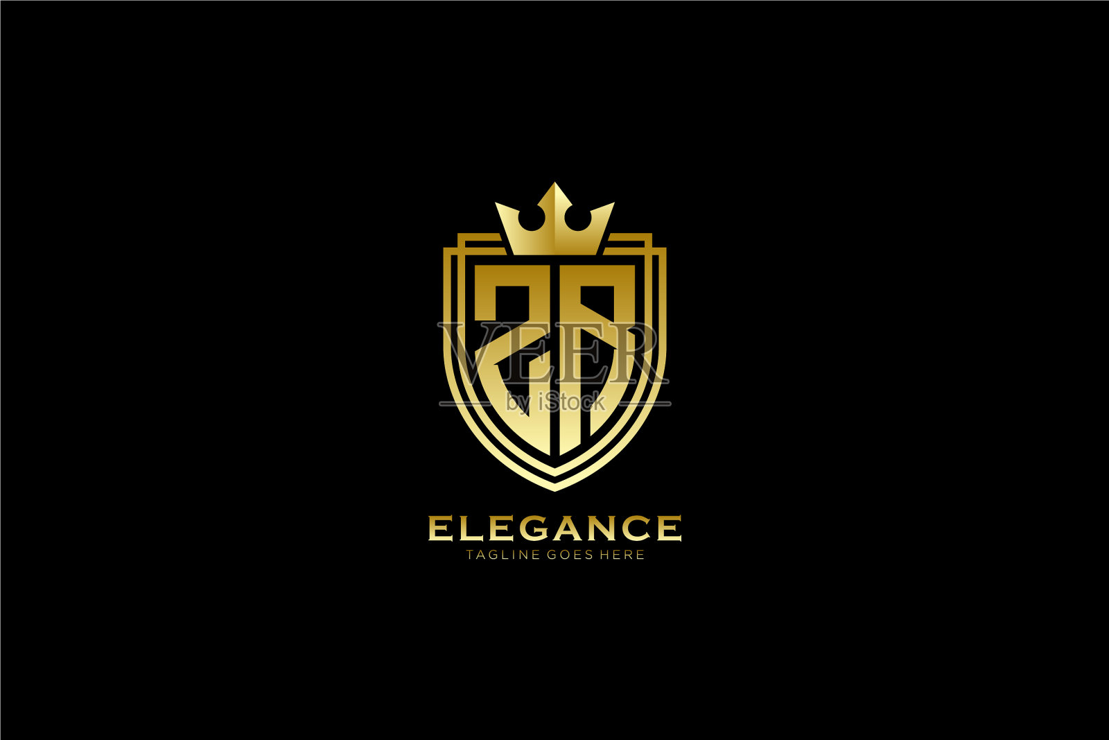 首字母zr优雅奢华的字母组合标志或徽章设计元素图片