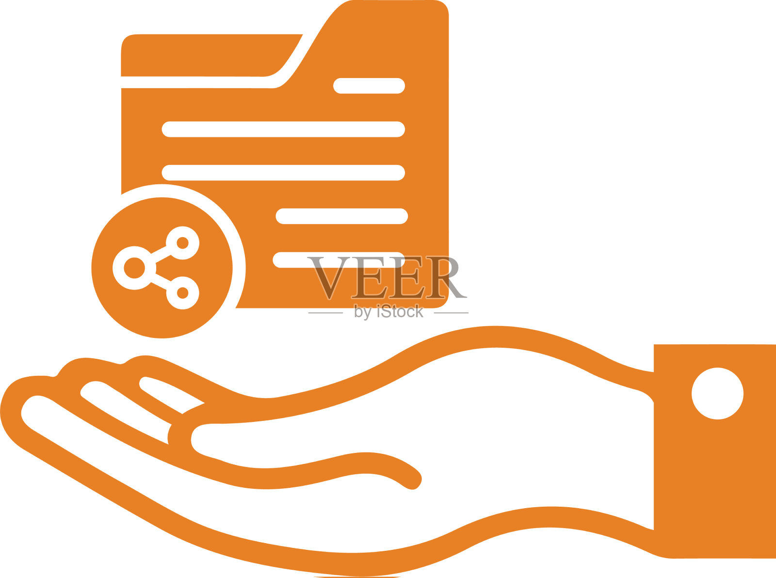 数据文件共享图标橙色eps设计元素图片