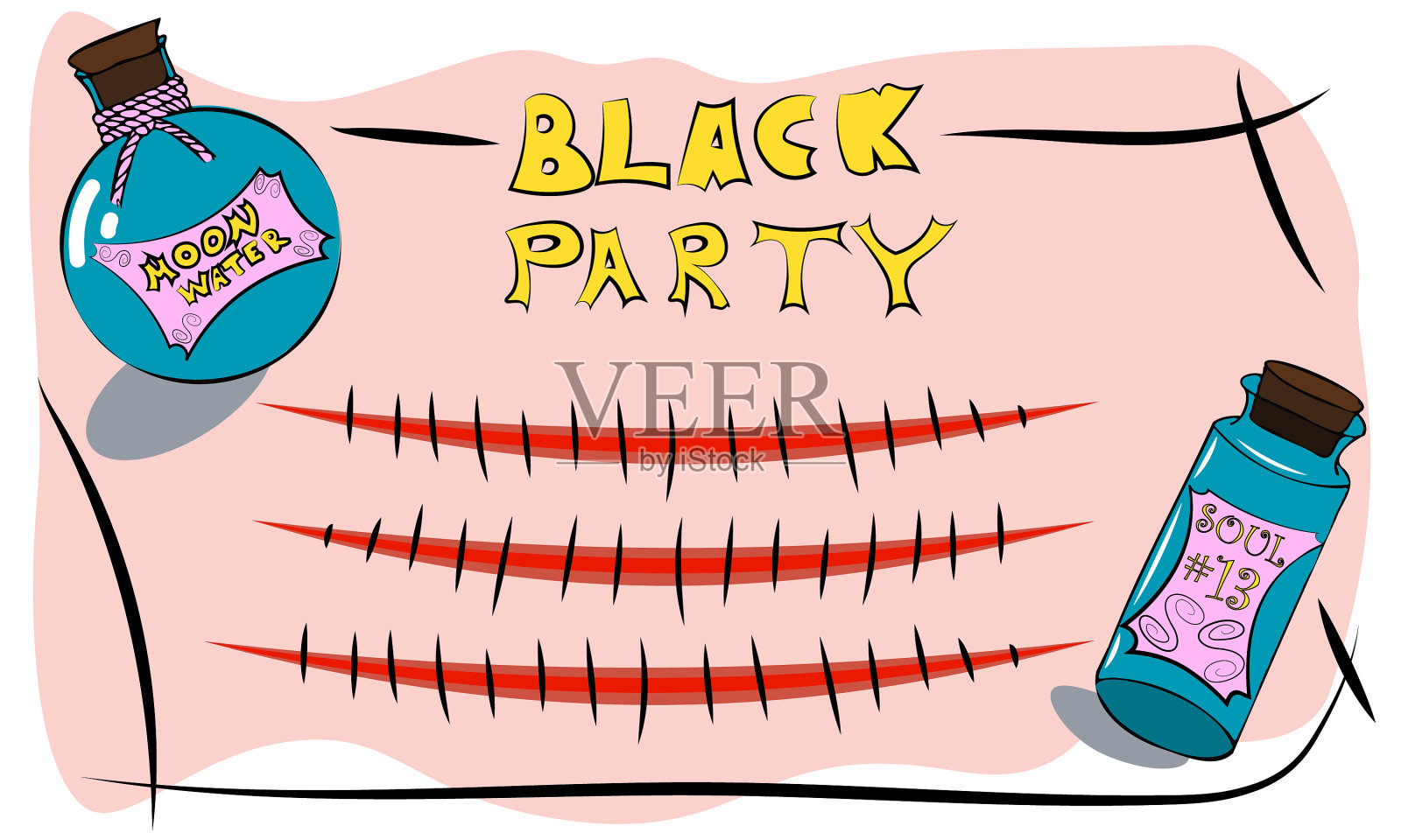 邀请我参加万圣节的黑人派对插画图片素材