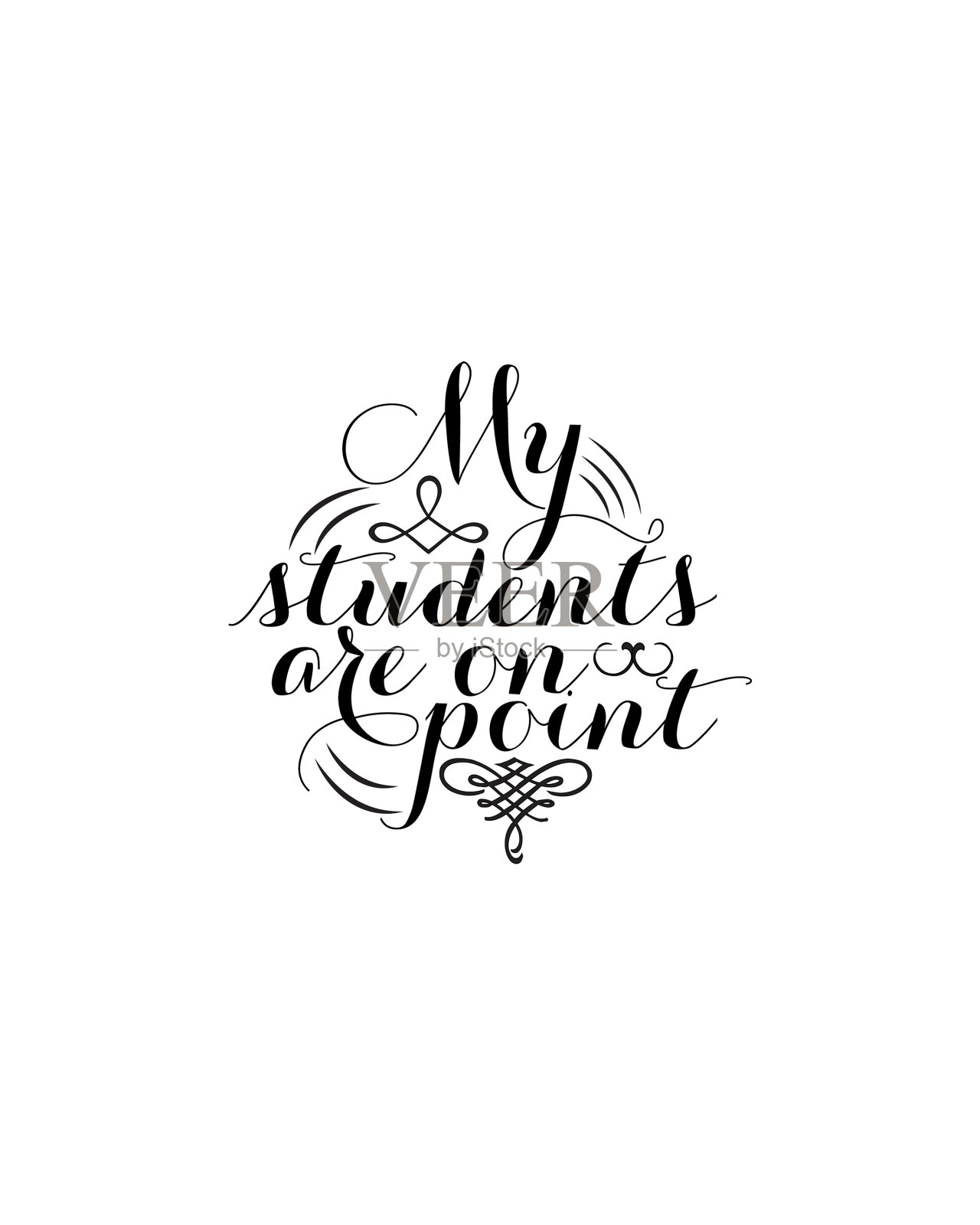 我的学生们正在使用点描字体设计元素图片