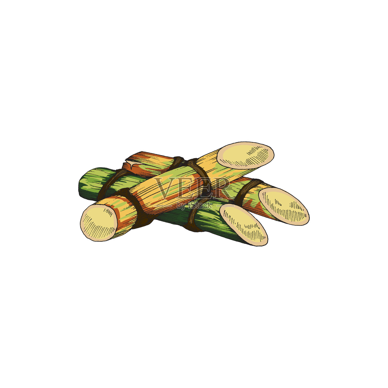 甘蔗杆手设计元素图片