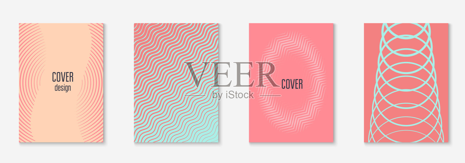 公司宣传册封面与极简的几何元素。设计模板素材