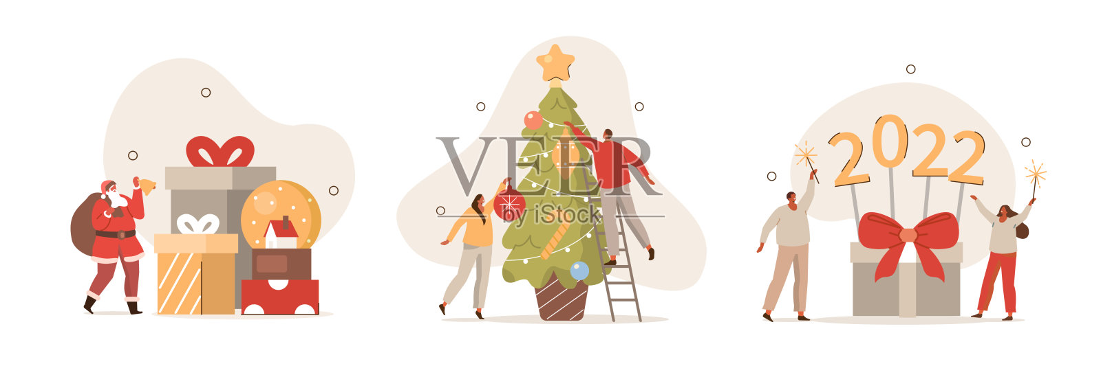 新的一年组插画图片素材