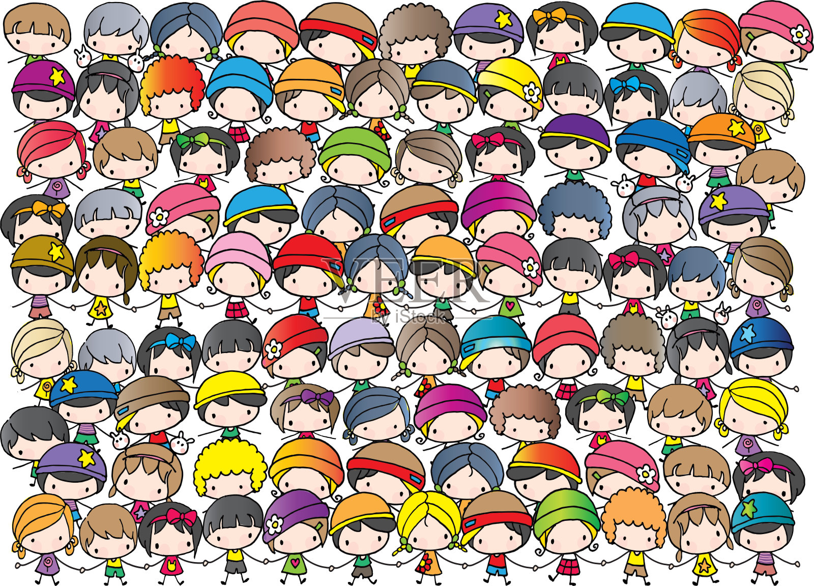 矢量卡通儿童儿童设置边框背景框卡插画图片素材