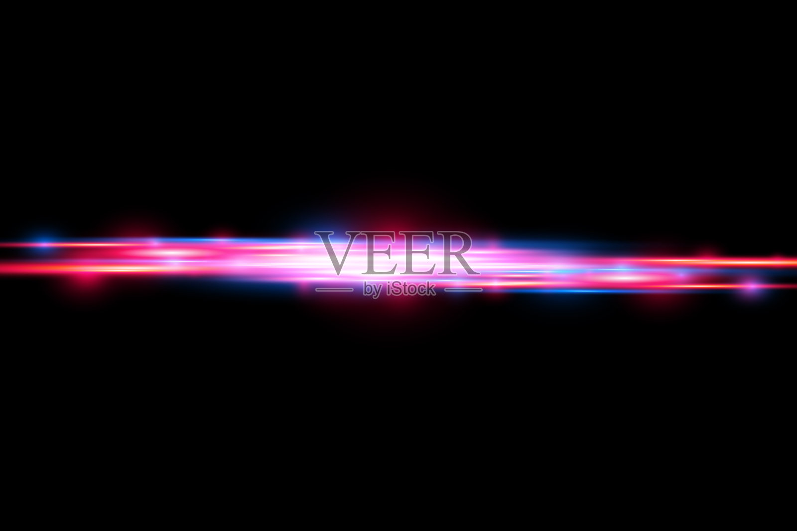 红色，蓝色运动线，水平光线。插画图片素材