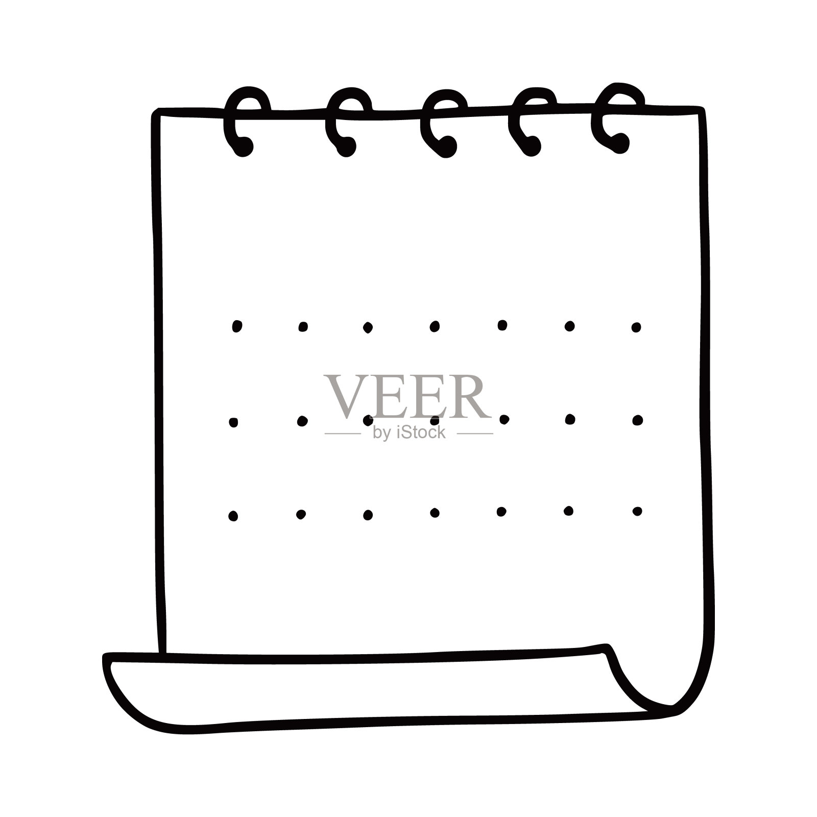 手画纸备忘录粘。插画图片素材