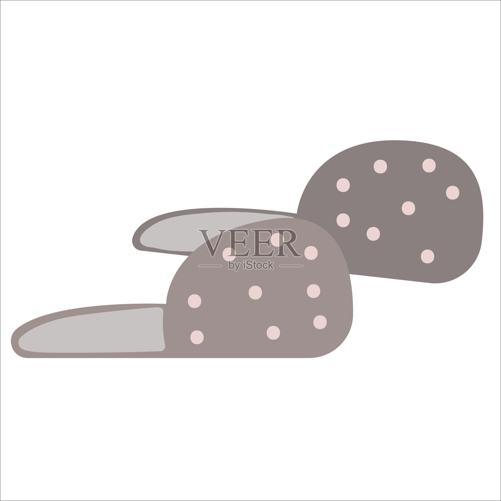 舒适的带圆点的家庭拖鞋设计元素图片