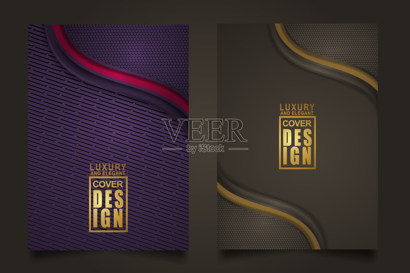 套套设计模板以豪华典雅的流线层叠点缀插画图片素材