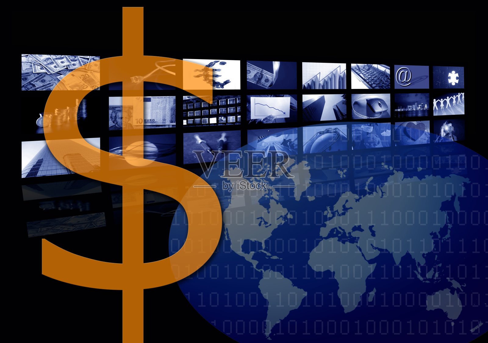 美元企业形象，多重屏幕照片摄影图片