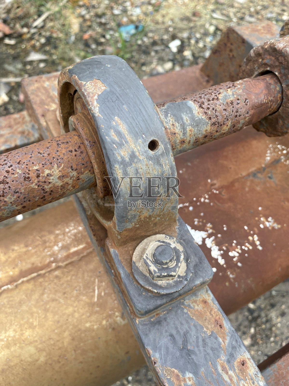 旧铁接头和螺栓照片摄影图片