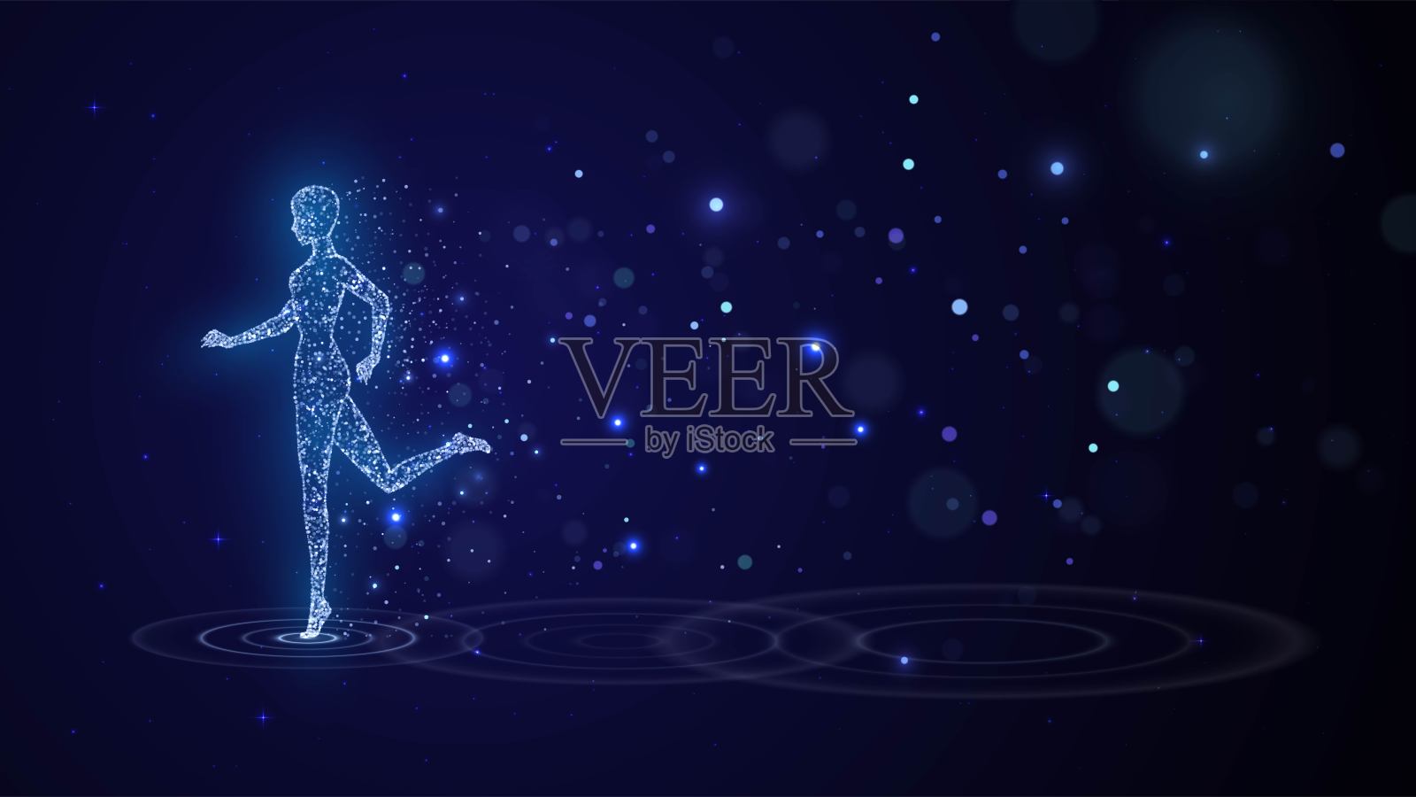 运行的火星人插画图片素材