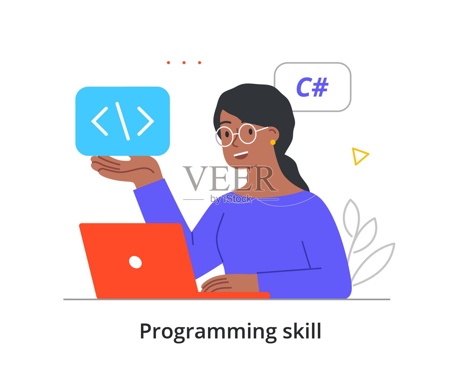 网页设计师在工作概念插画图片素材