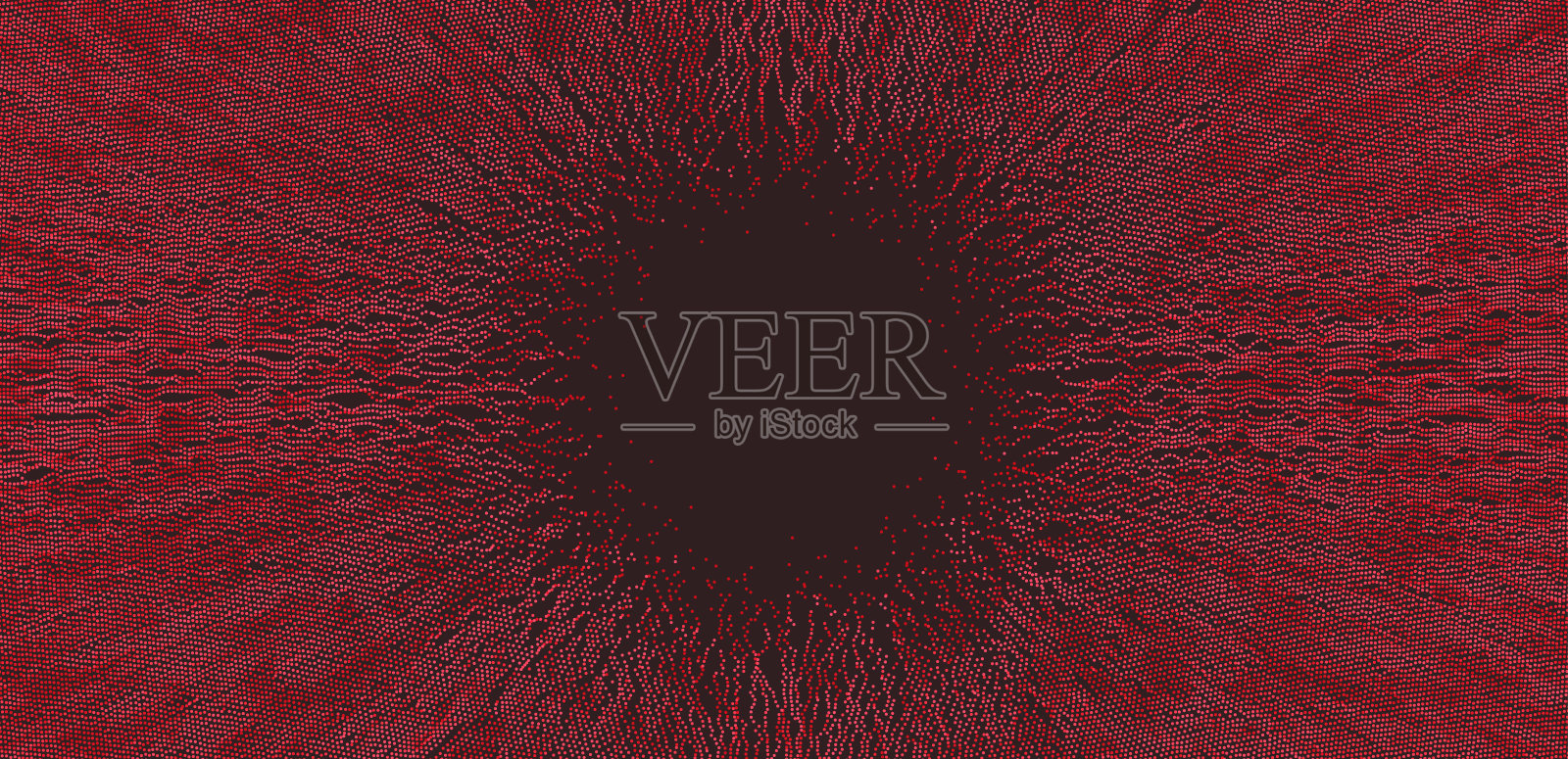 小颗粒会从中心向外运动。动态粒子数组。摘要网格设计。矢量插图在技术风格。可用于科学或教育。插画图片素材