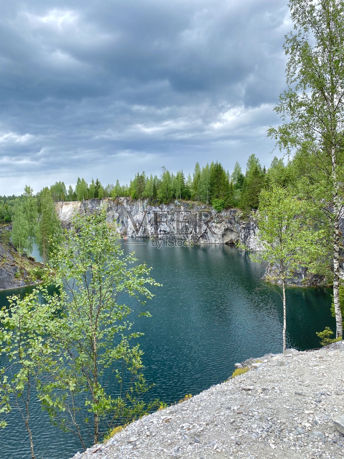 大理石采石场Ruskeala保护区，俄罗斯的地标，卡累利阿共和国照片摄影图片