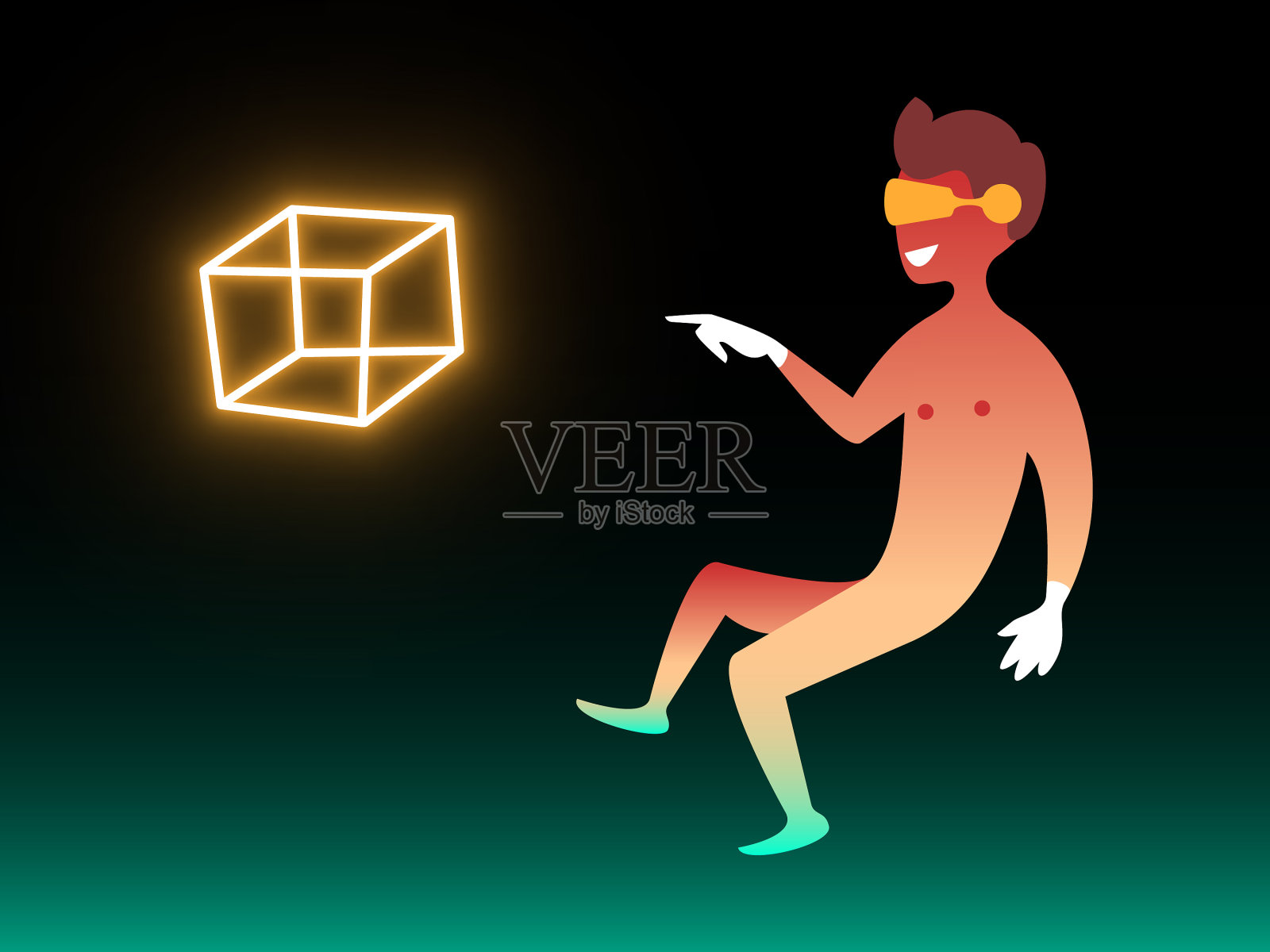 梯度虚拟现实合成插画图片素材