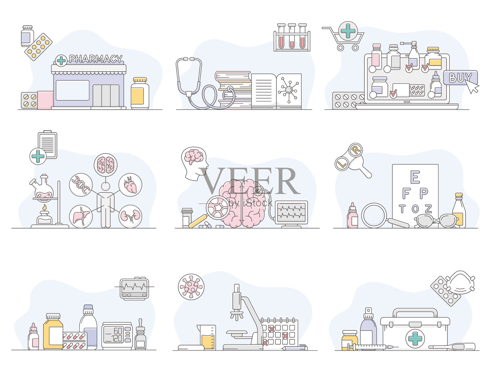 医学作为预防的保健实践插画图片素材
