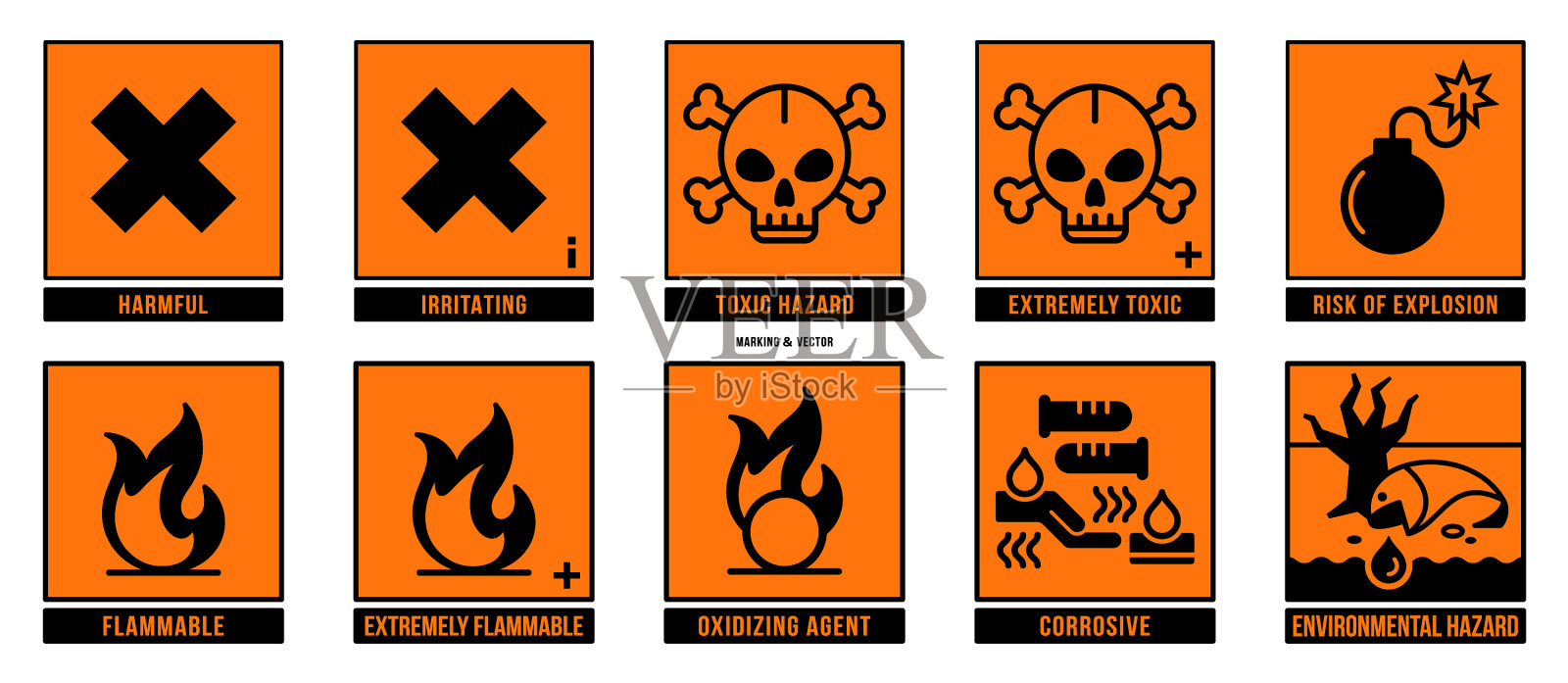 包装危险符号插画图片素材