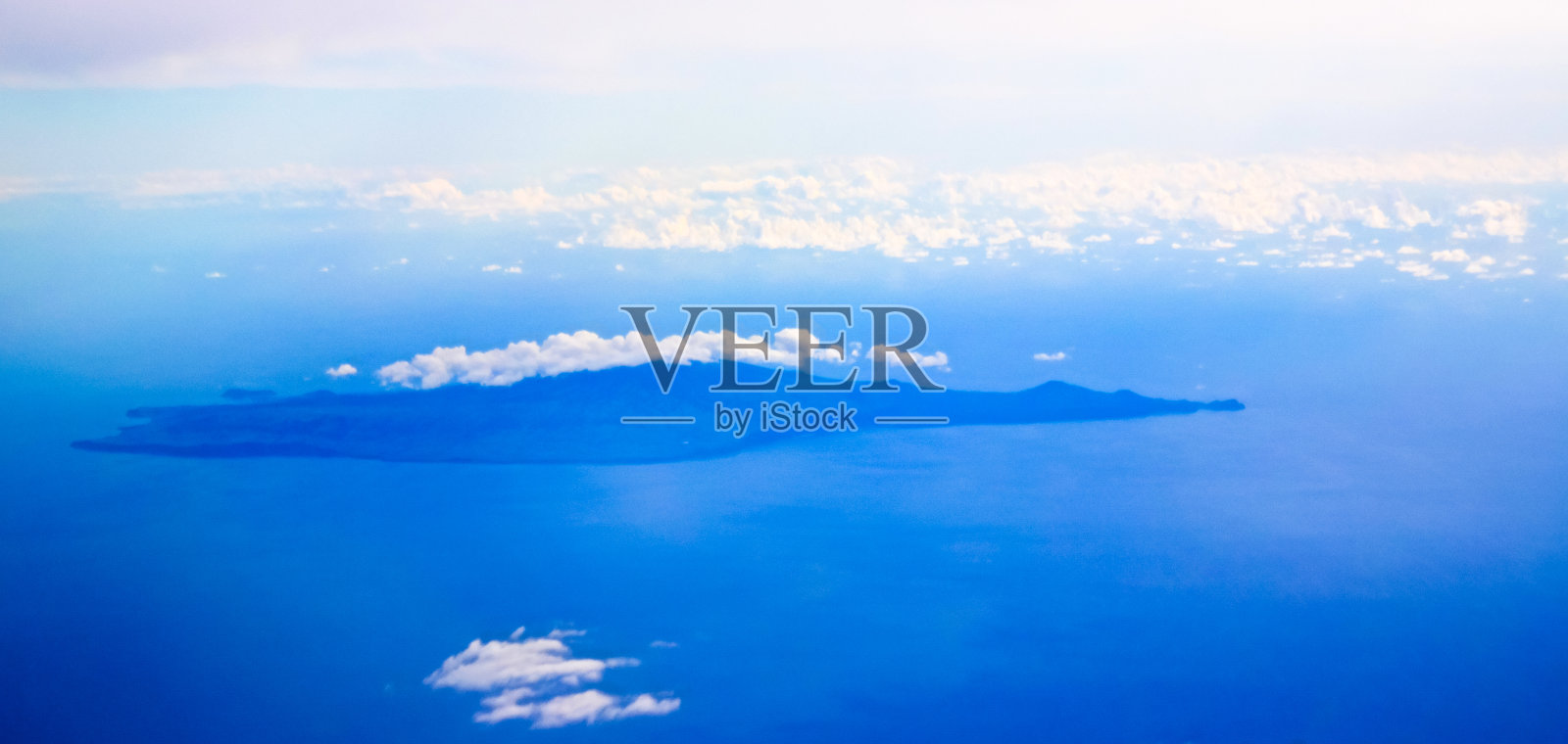 faal岛的空中全景，亚速尔，葡萄牙照片摄影图片