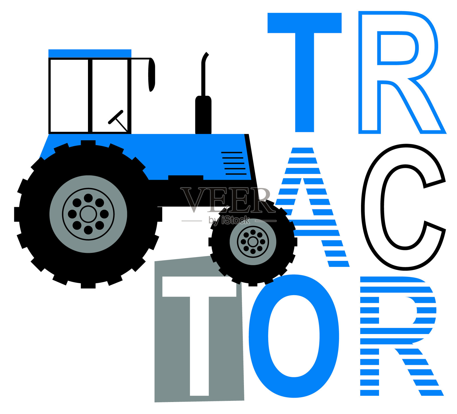 标语图形与向量拖拉机插图的男孩和婴儿t恤图形插画图片素材