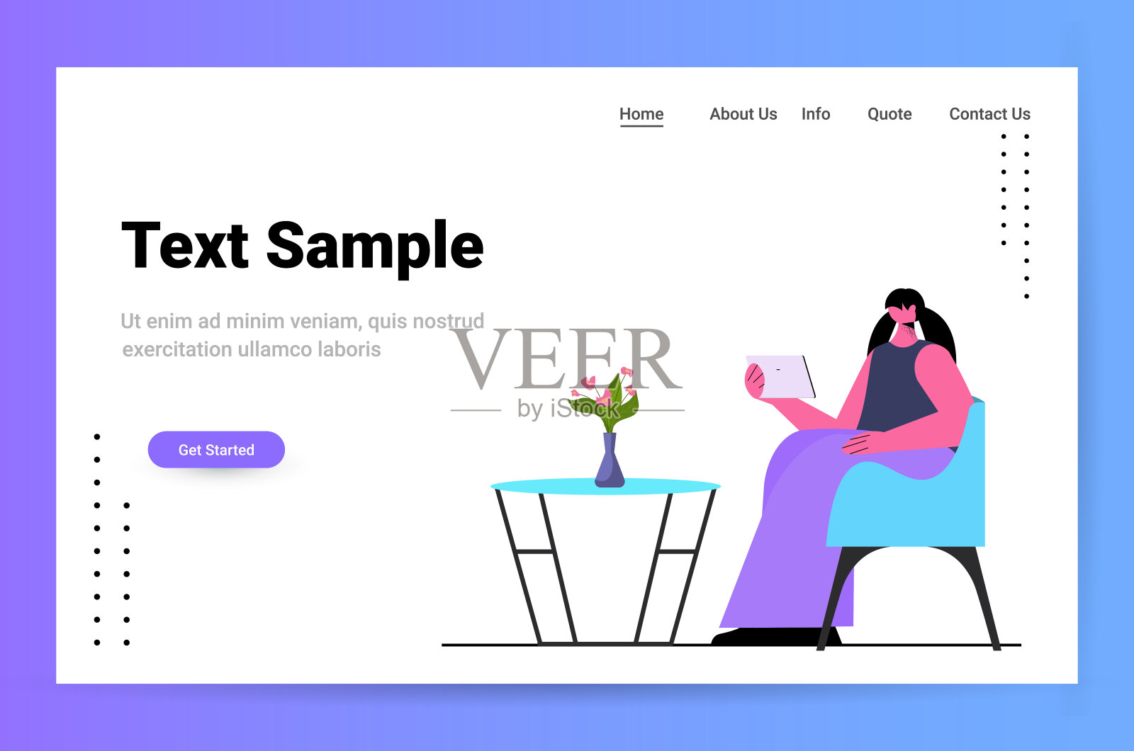 年轻女子利用平板电脑社交媒体网络全程在线沟通概念插画图片素材