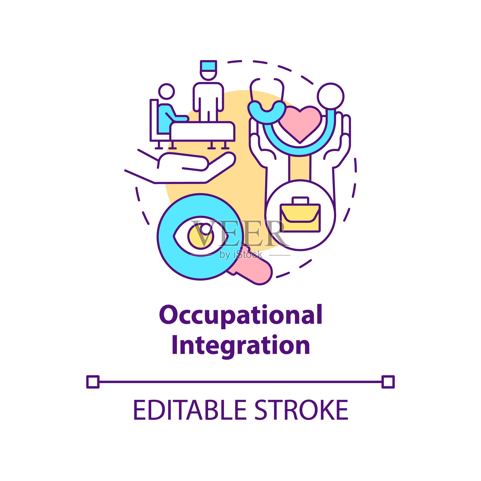 职业整合概念图标插画图片素材