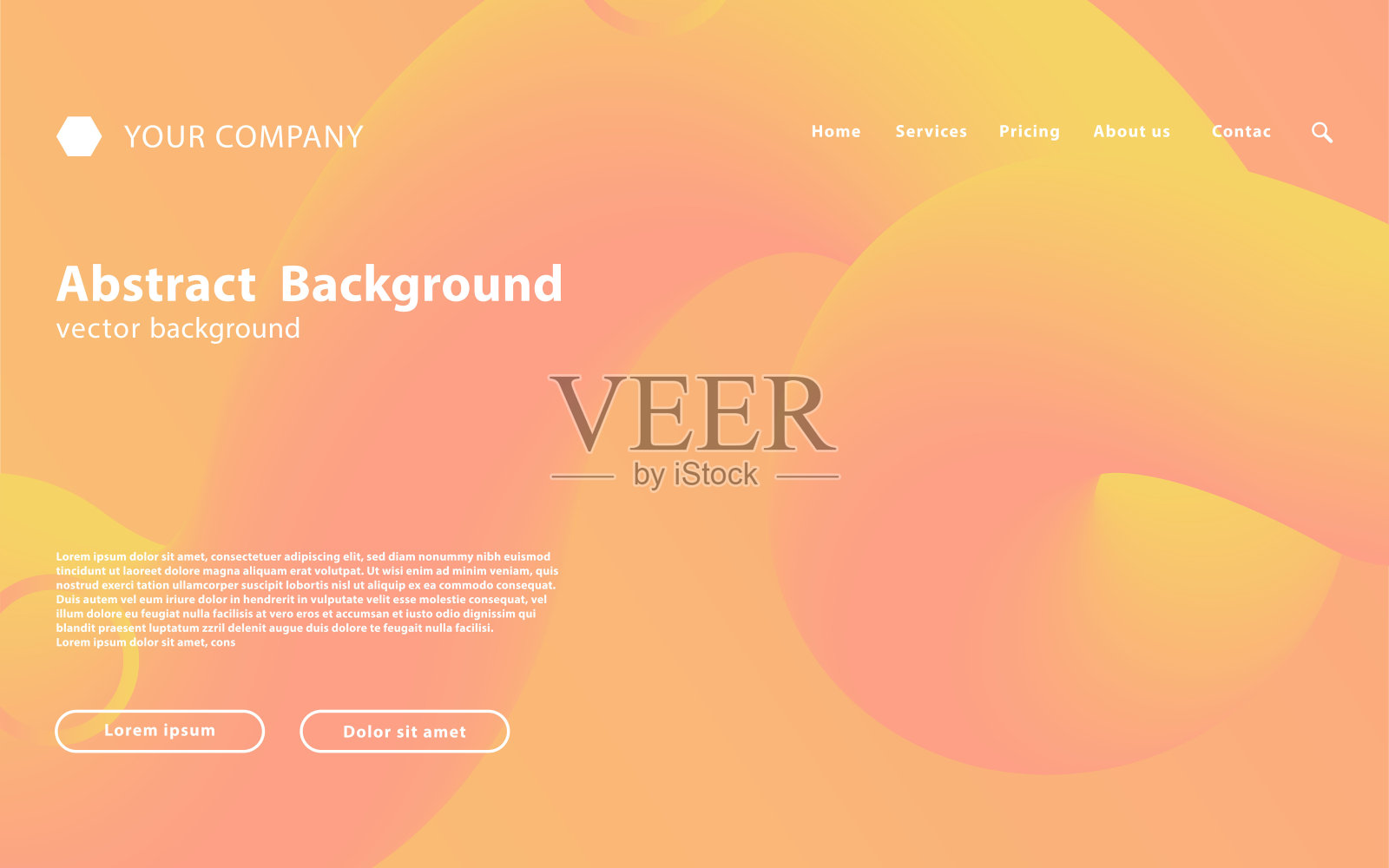 创意现代设计3d流形状登陆页面背景。插画图片素材