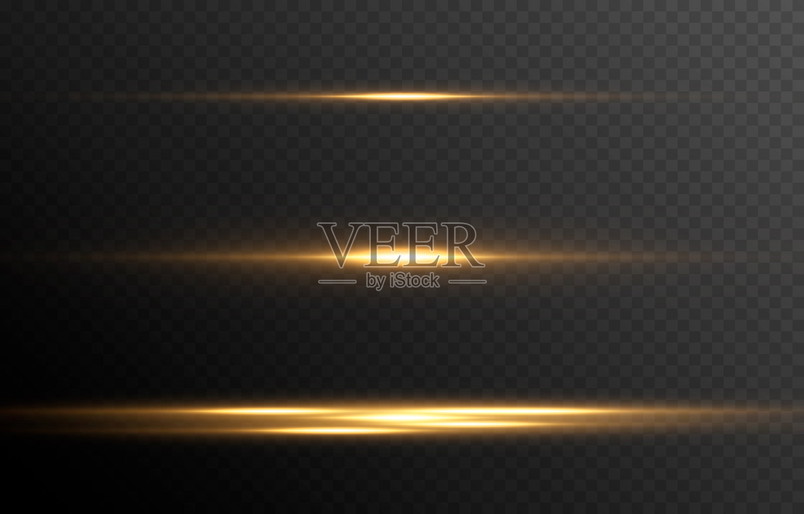 一组发光的线条。神奇的光芒,霓虹灯。发光的线条png，水平闪光。插画图片素材