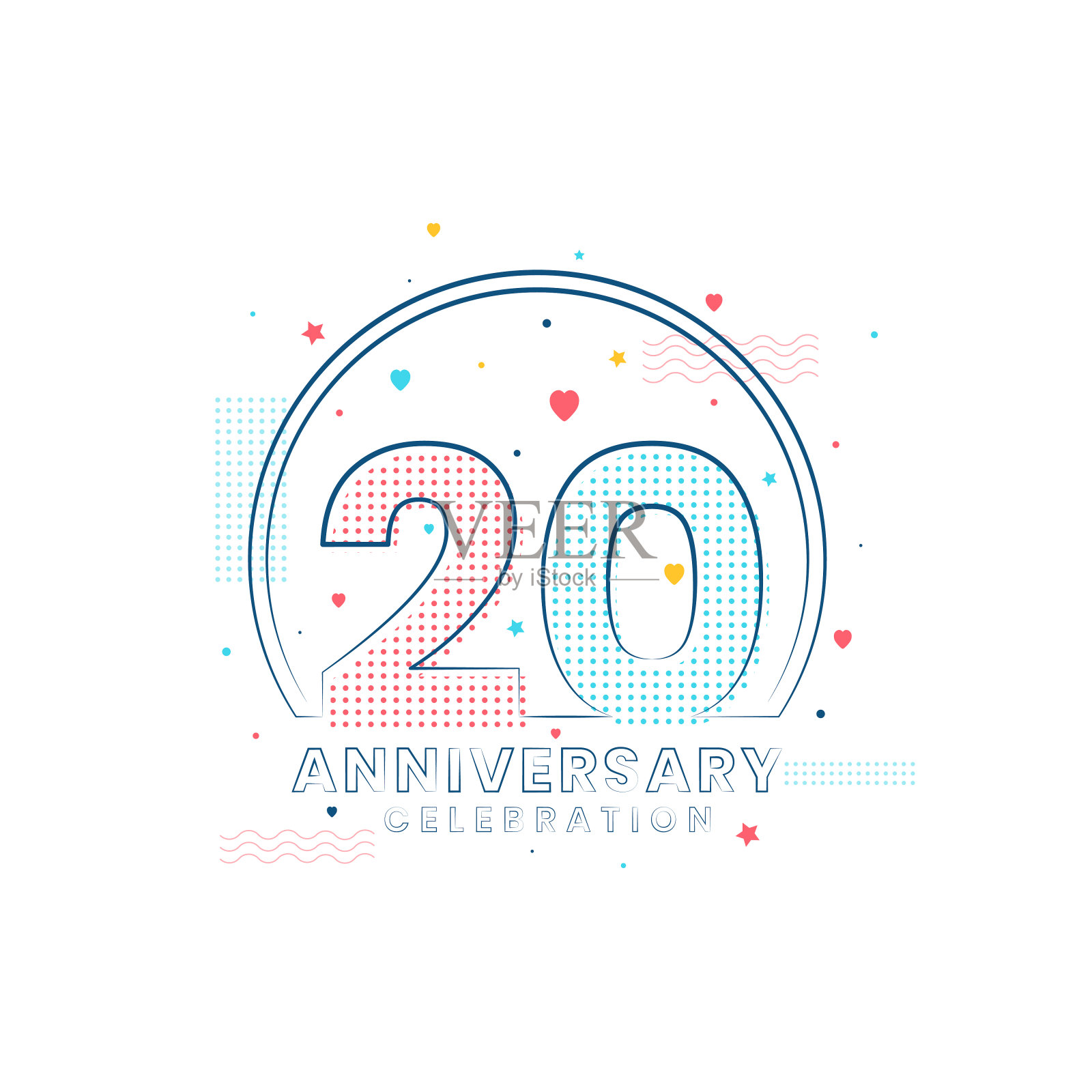 20周年庆典，现代20周年设计插画图片素材