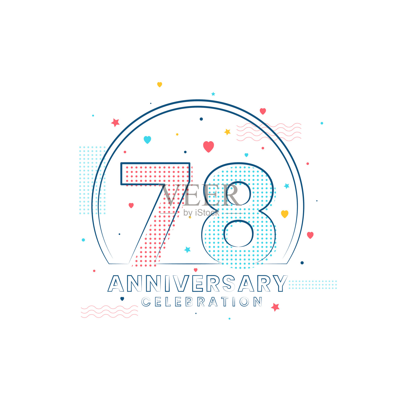 78周年庆典，现代78周年设计插画图片素材