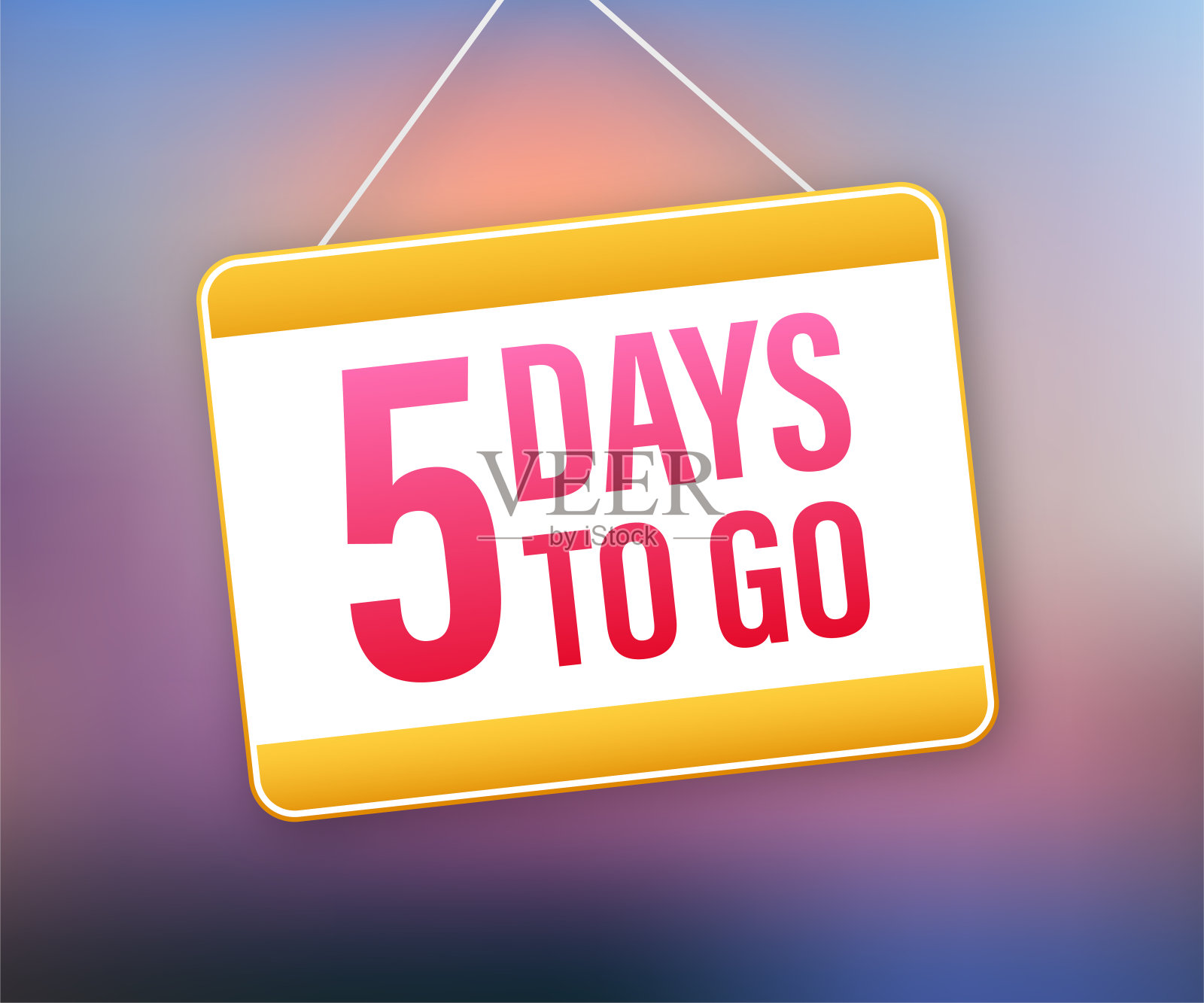 还有5天。门信号图标。时间图标。数时间出售。矢量插图。插画图片素材