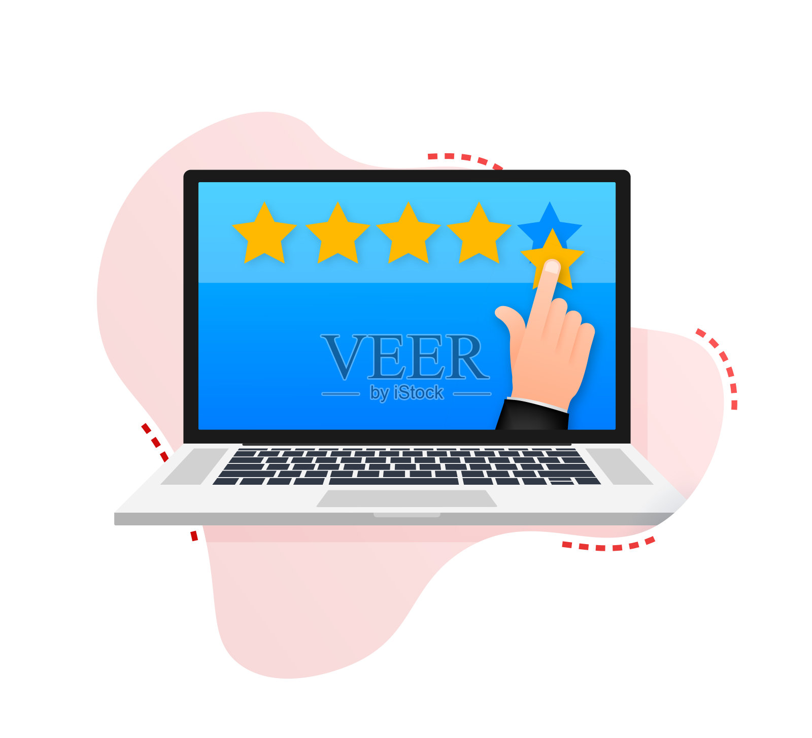 客户评论，可用性评估，反馈，评价系统等距概念。矢量插图。插画图片素材