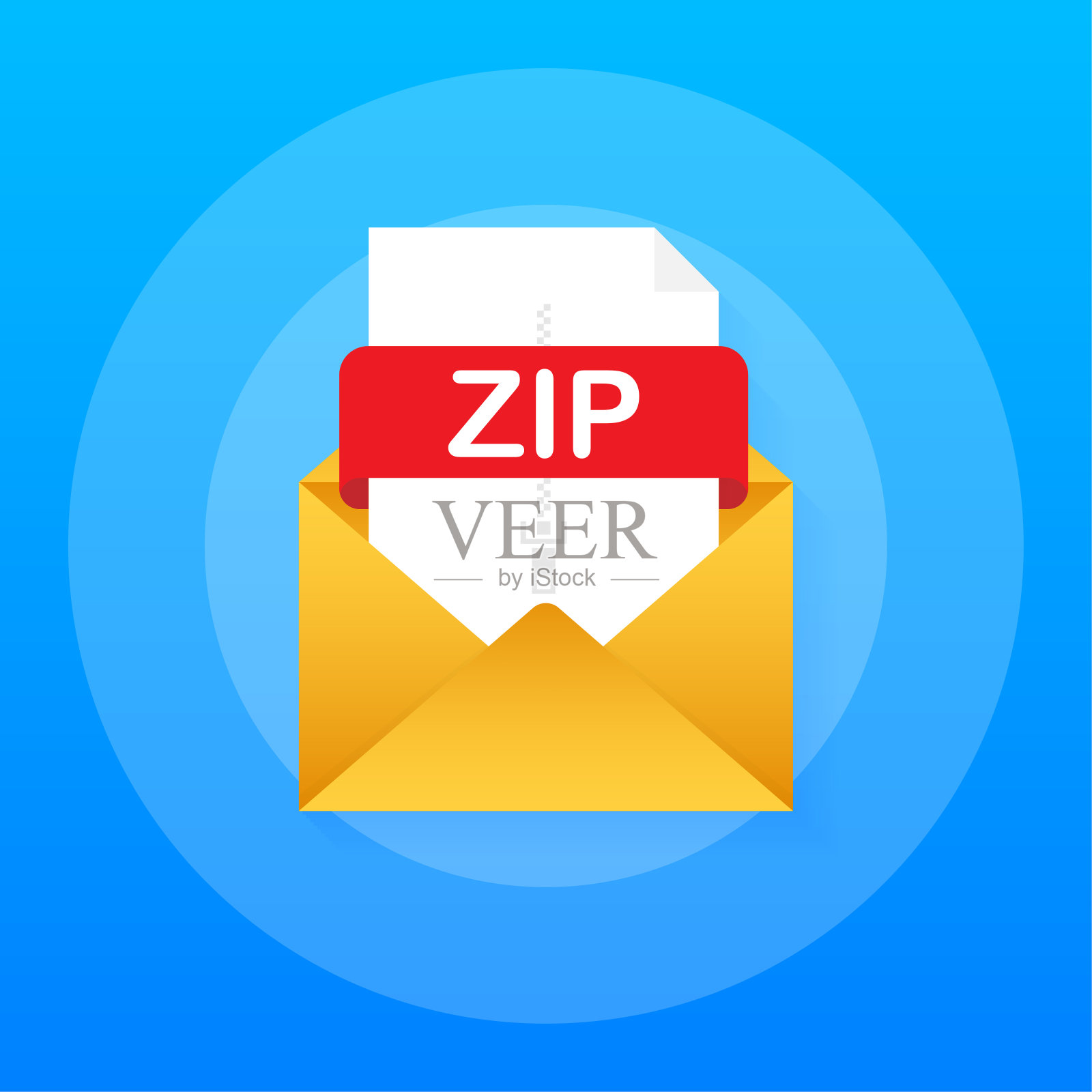 下载ZIP按钮。下载文档的概念。文件与ZIP标签和向下箭头符号。矢量插图。插画图片素材