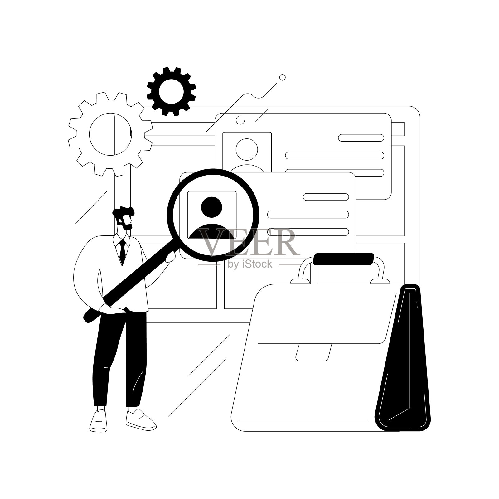 雇主抽象概念矢量插图。插画图片素材