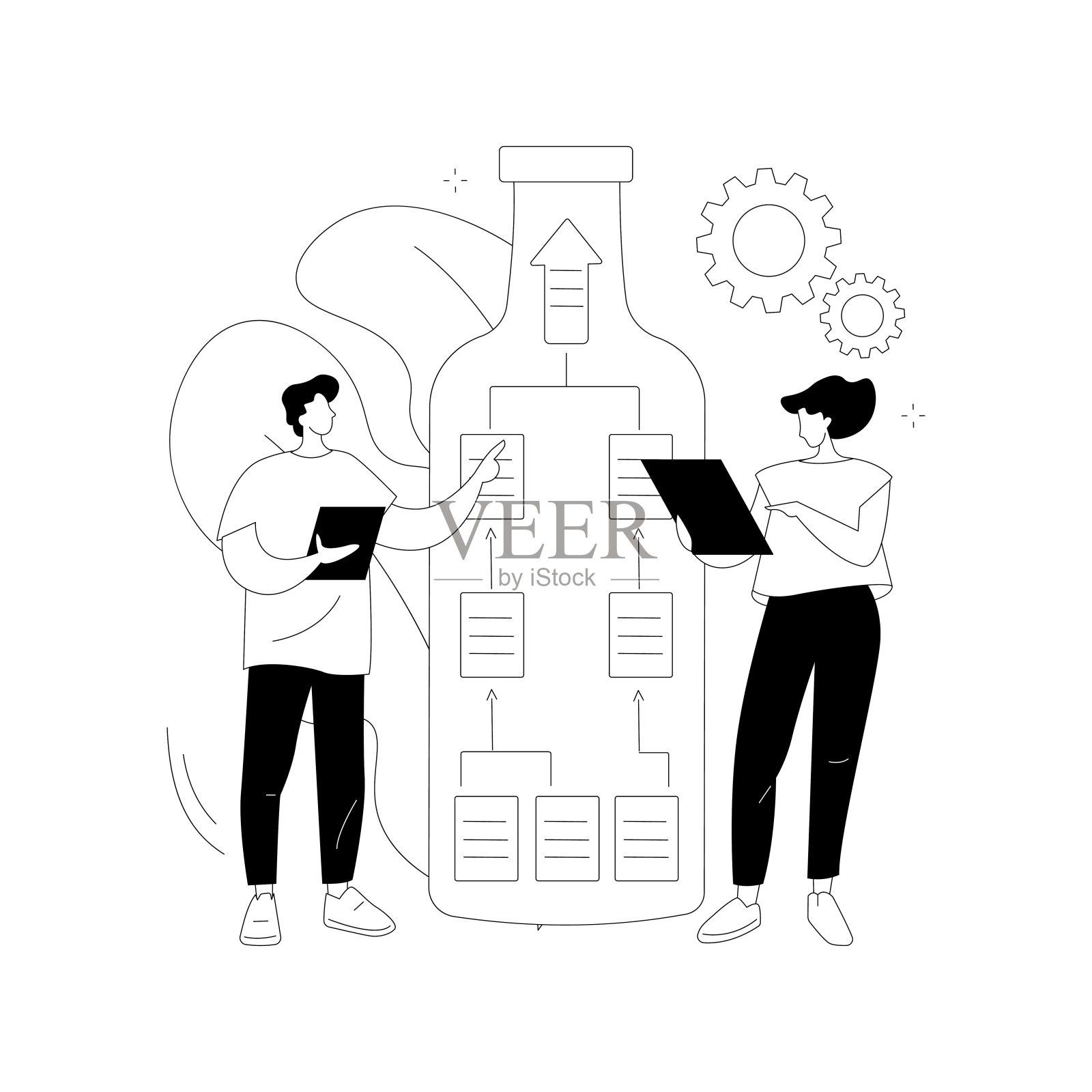 瓶颈分析抽象概念矢量插图。插画图片素材