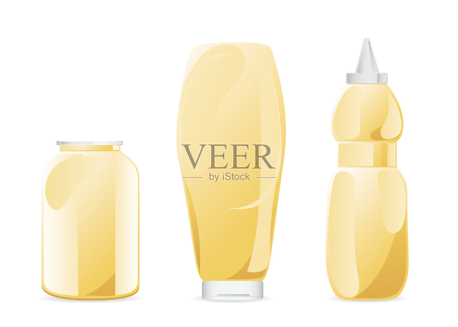 玻璃瓶装蛋黄酱插画图片素材