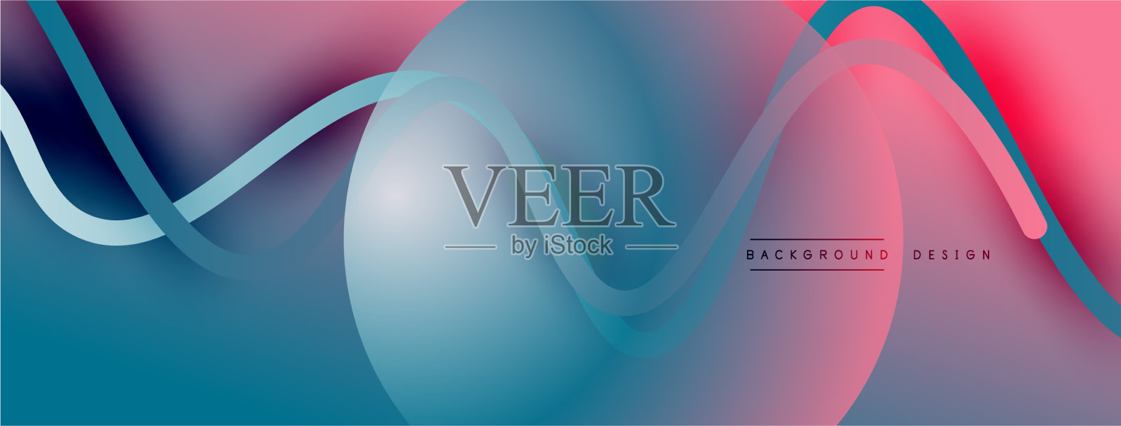 抽象梯度背景与波浪线插画图片素材