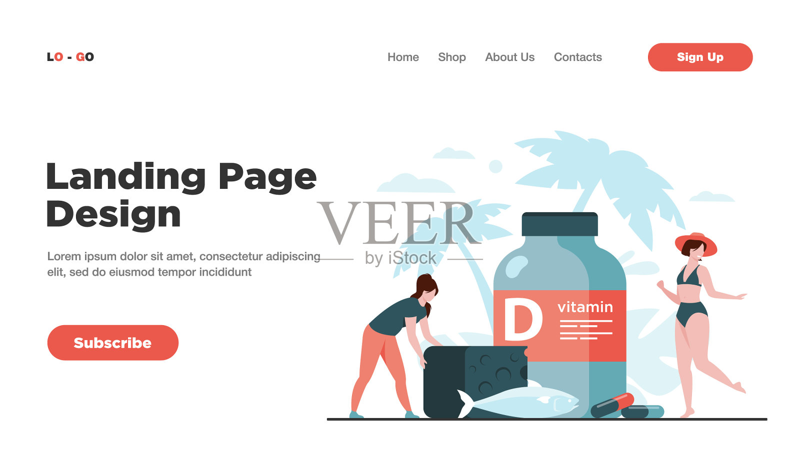 身材娇小的女人吃富含脂肪的鱼，维生素d，奶酪和插画图片素材