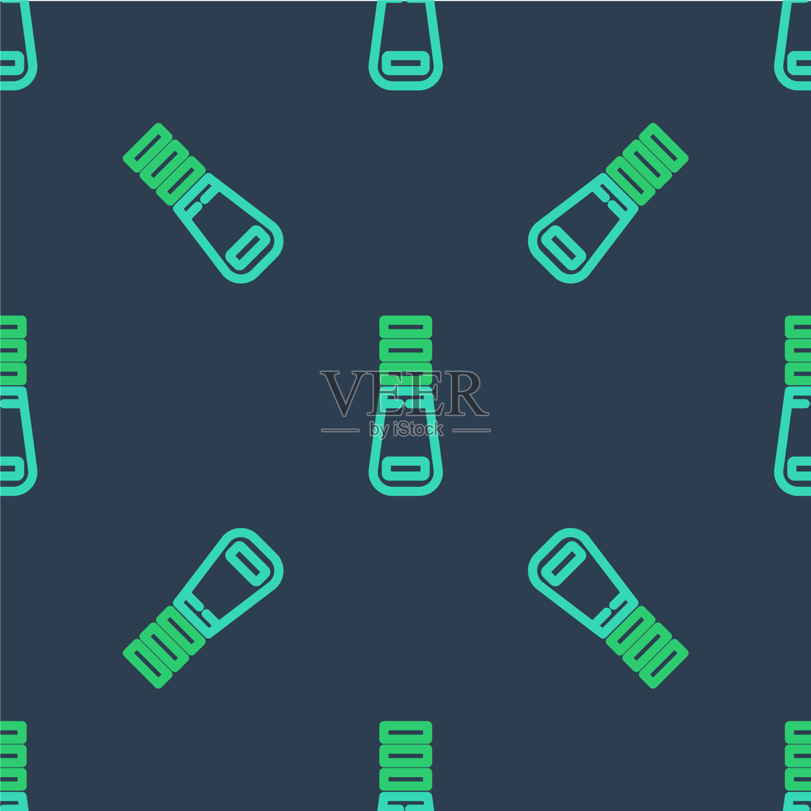 线拉链图标隔离无缝模式上的蓝色插画图片素材