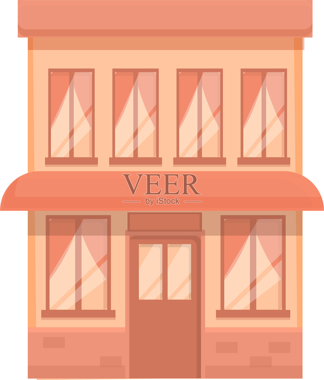 面包房街咖啡馆图标卡通咖啡设计元素图片