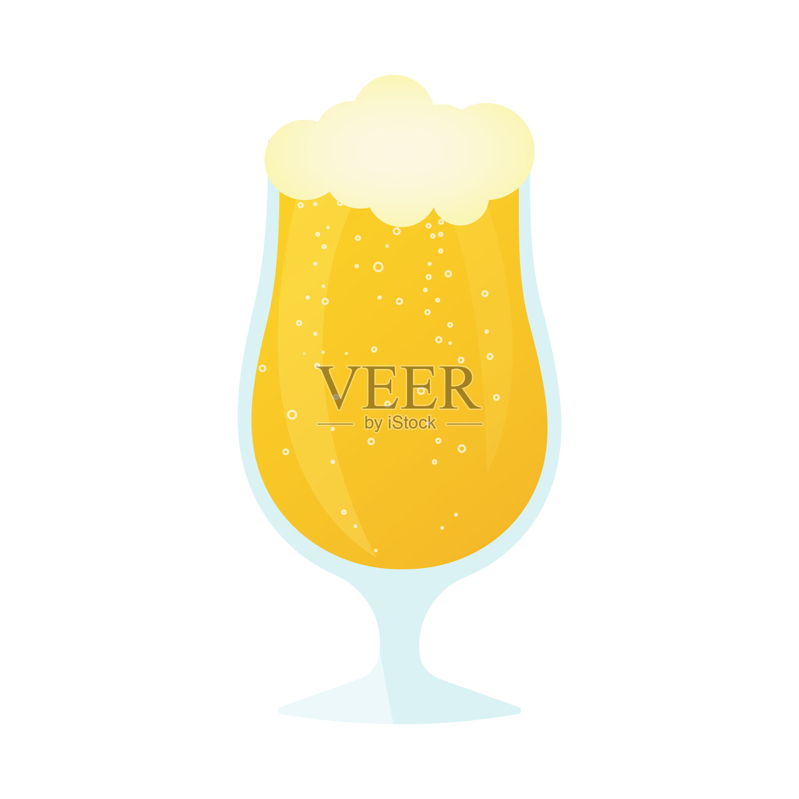 一杯有泡沫的淡啤酒设计元素图片