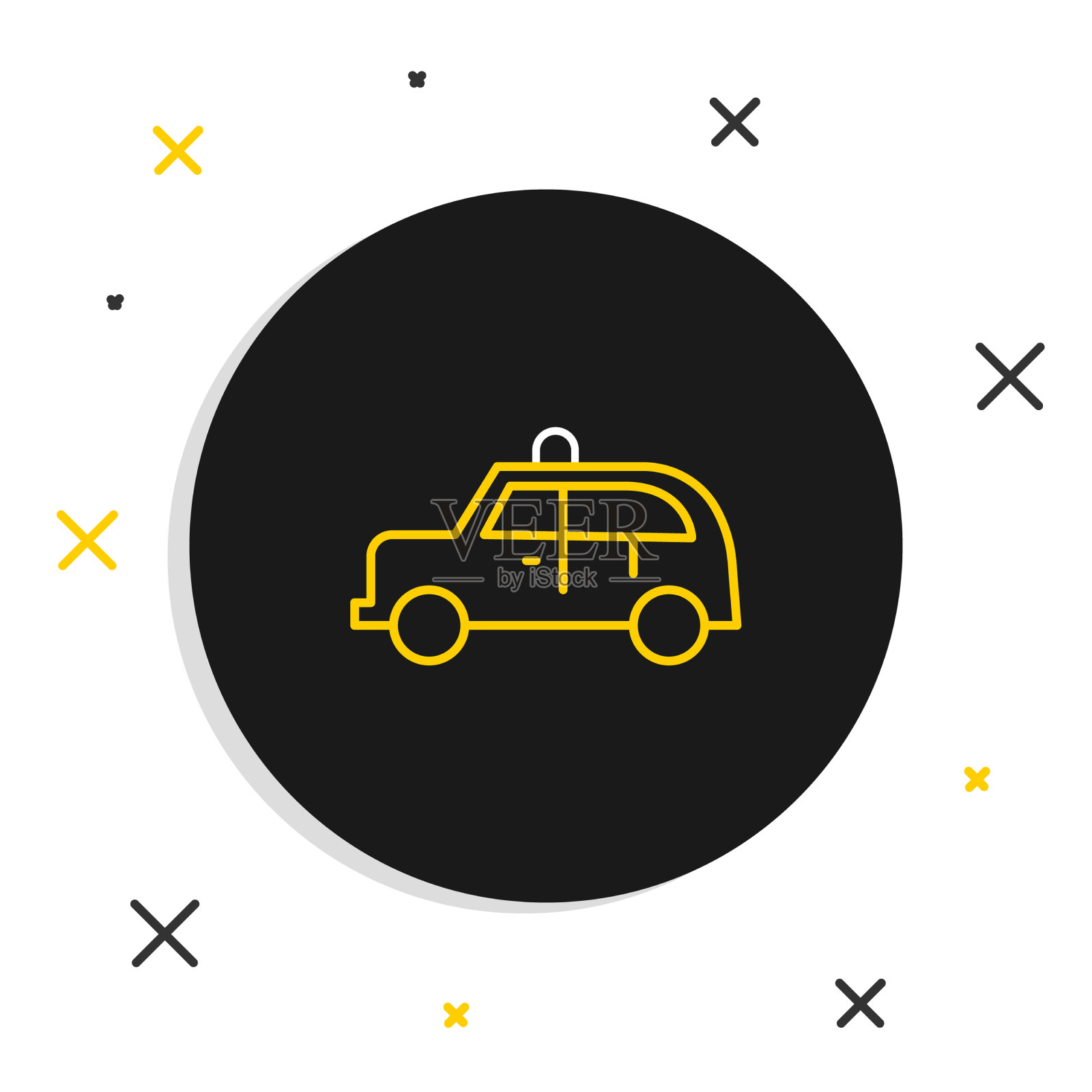 线出租车图标孤立的白色背景插画图片素材