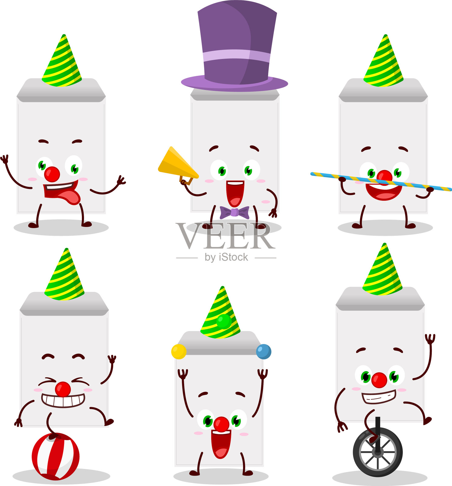 带有卡通人物的白色信封插画图片素材