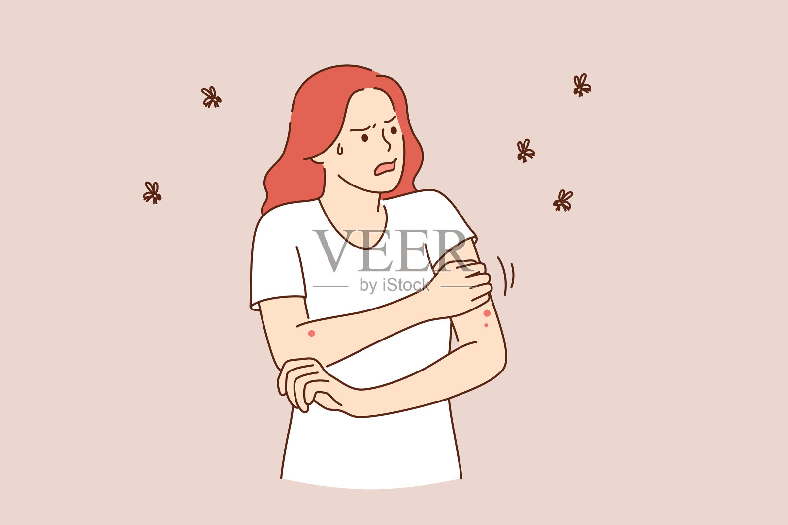 过敏反应皮肤概念插画图片素材